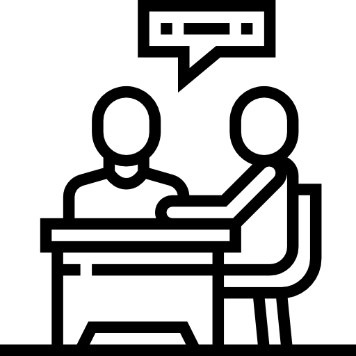 Handshake meeting icon symbolizing expert logistics consultation and supply chain support services.