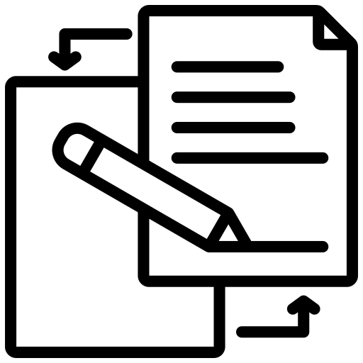 Pencil editing document icon representing quick logistics paperwork updates and document management.